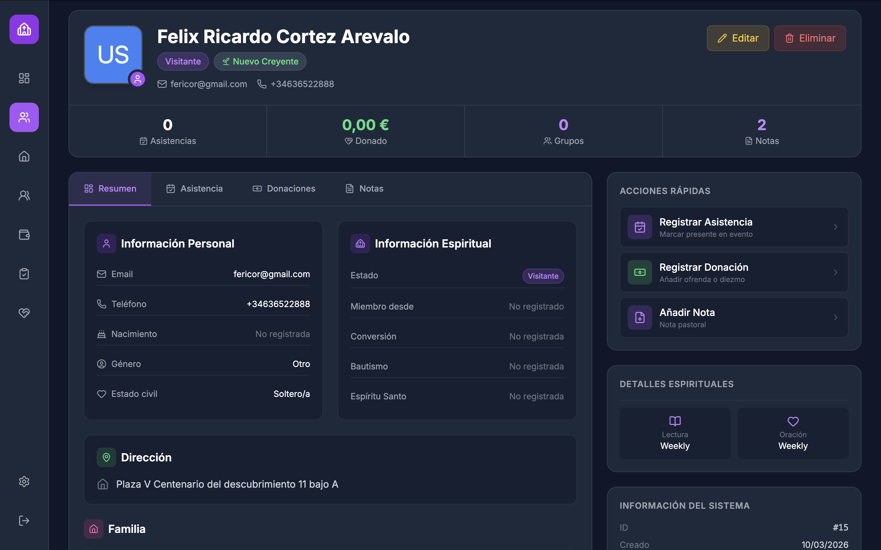 Dashboard Principal Conexión+ - Vista general de la plataforma